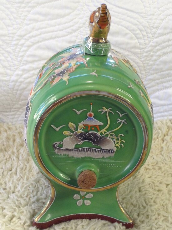Kutani Moriyama Other - VTG 1920's Kutani Moriyama Green Sake/Liquor w/Stopper Collectble RARE ALL Orig